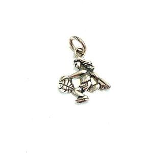 .925 Girl Basketball Player Sterling Silver Jewelry Charm #sports